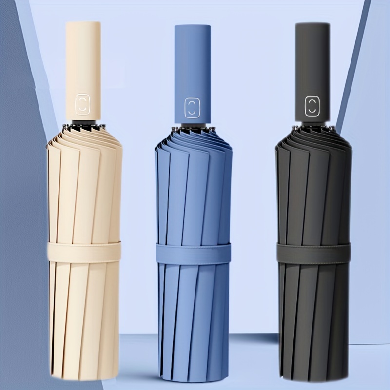 Travel Umbrella Compact - مظلة معززة بـ 24 عظمة، مظلة