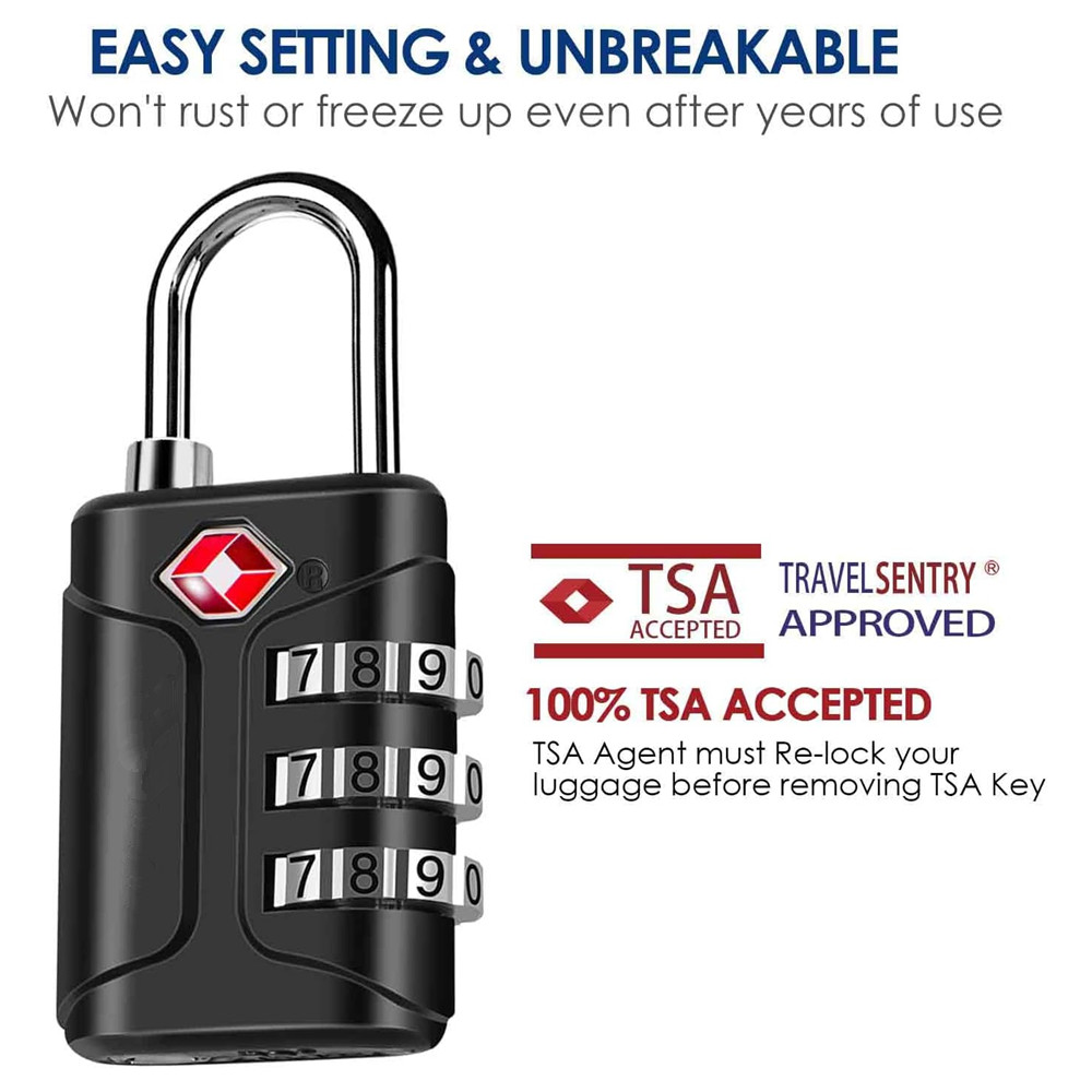 Travel Lock Tsa Approved - أقفال أمتعة معتمدة من TSA، قفل