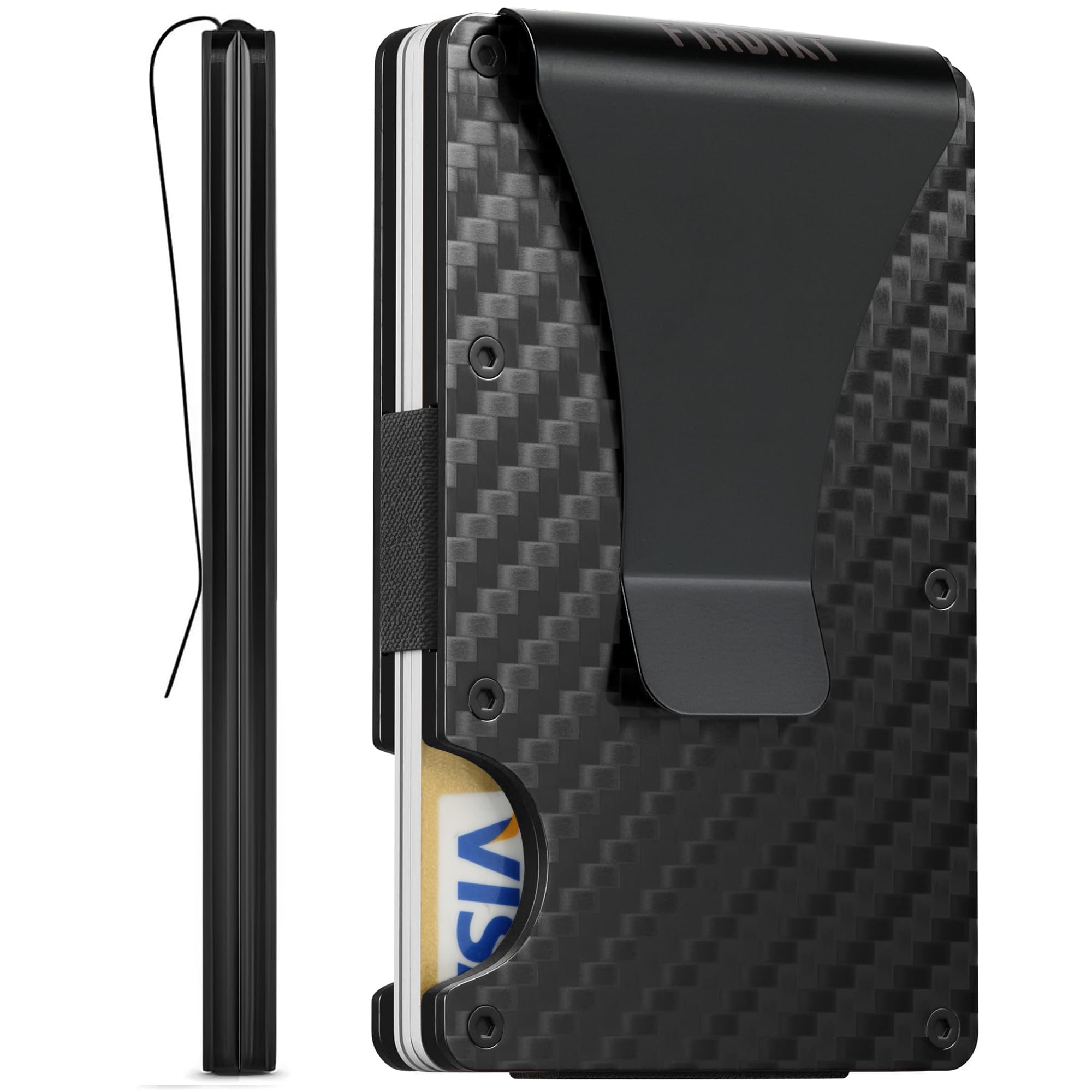 Travel Wallet Slim - محفظة من ألياف الكربون، محفظة بمشبك