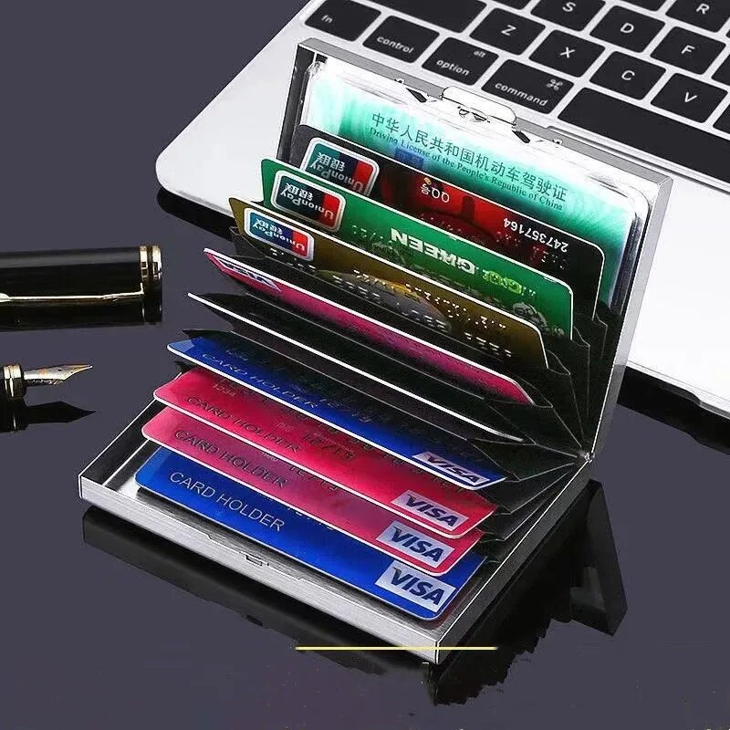 Travel Wallet Slim - 10 فتحات حامل بطاقة الائتمان غير