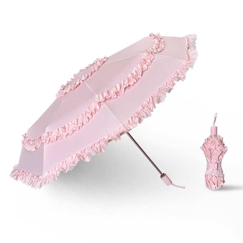 Travel Umbrella Compact - مظلة دانتيل عتيقة قابلة للطي، مظلة