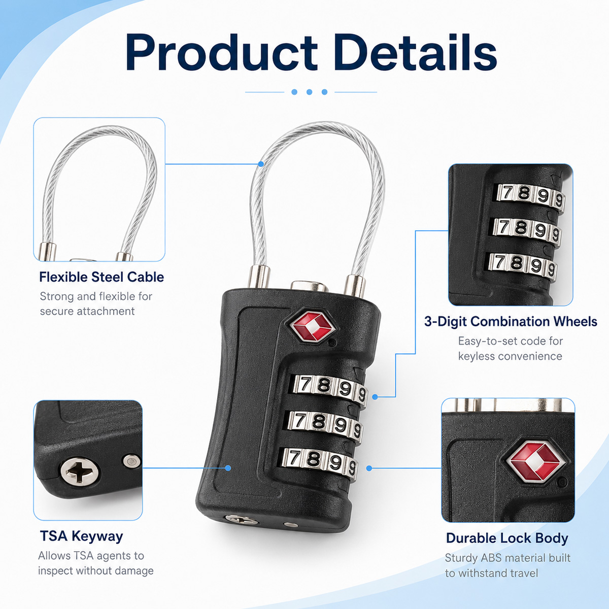 قفل أمتعة معتمد من TSA، قفل بك - مراجعة Travel Lock Tsa Approved وسعره