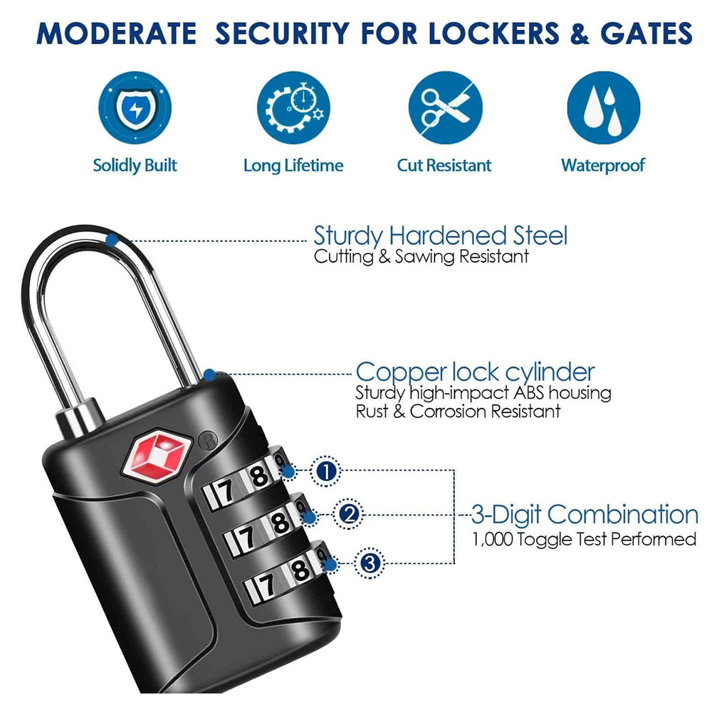 أقفال أمتعة معتمدة من TSA، قفل - مراجعة Travel Lock Tsa Approved وسعره