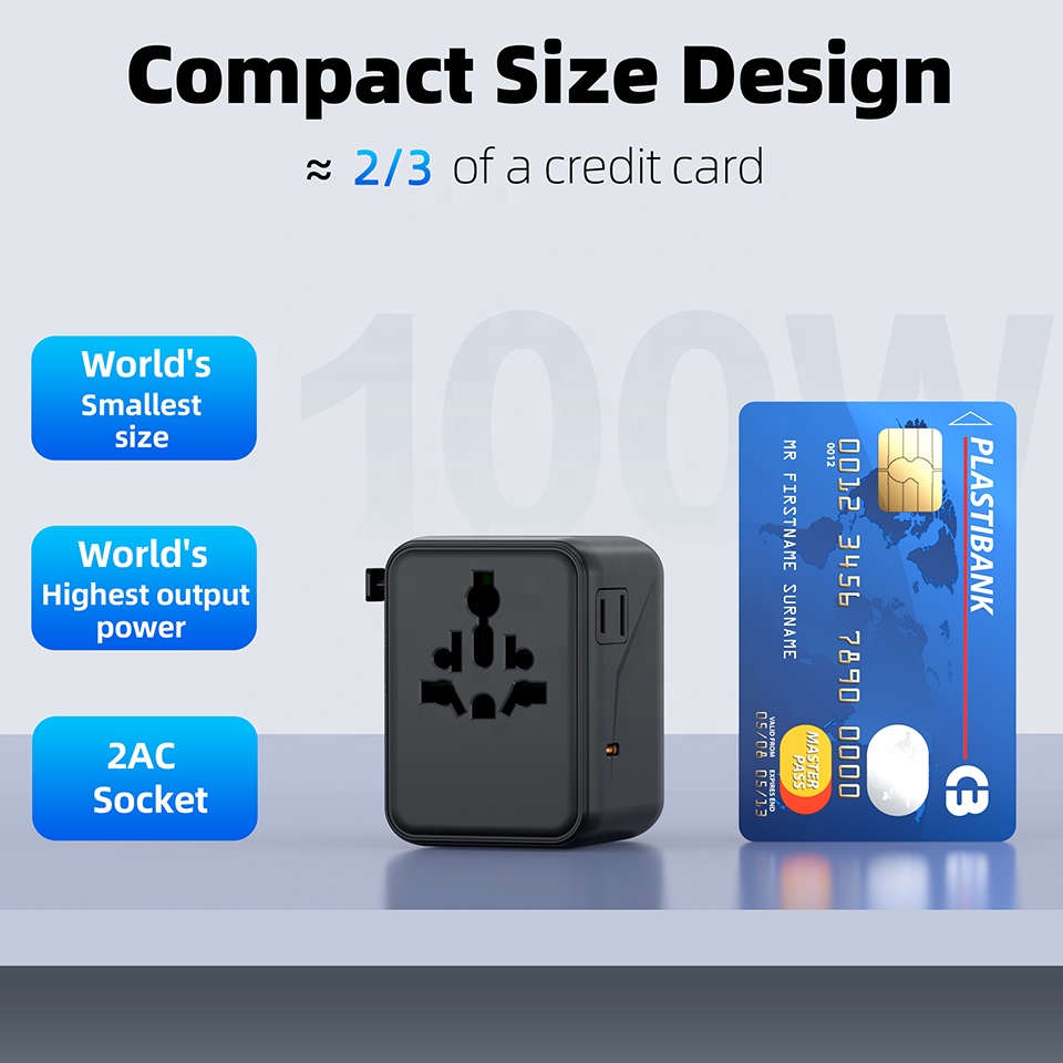شاحن سريع PD 100W GaN مع مقبس  - مراجعة Travel Adapter Universal وسعره