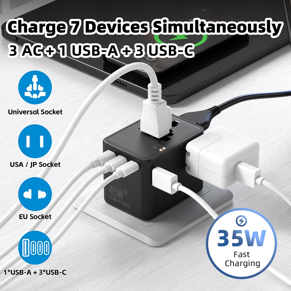 شاحن عالمي متعدد الاستخدامات ب - مراجعة Travel Adapter Universal وسعره