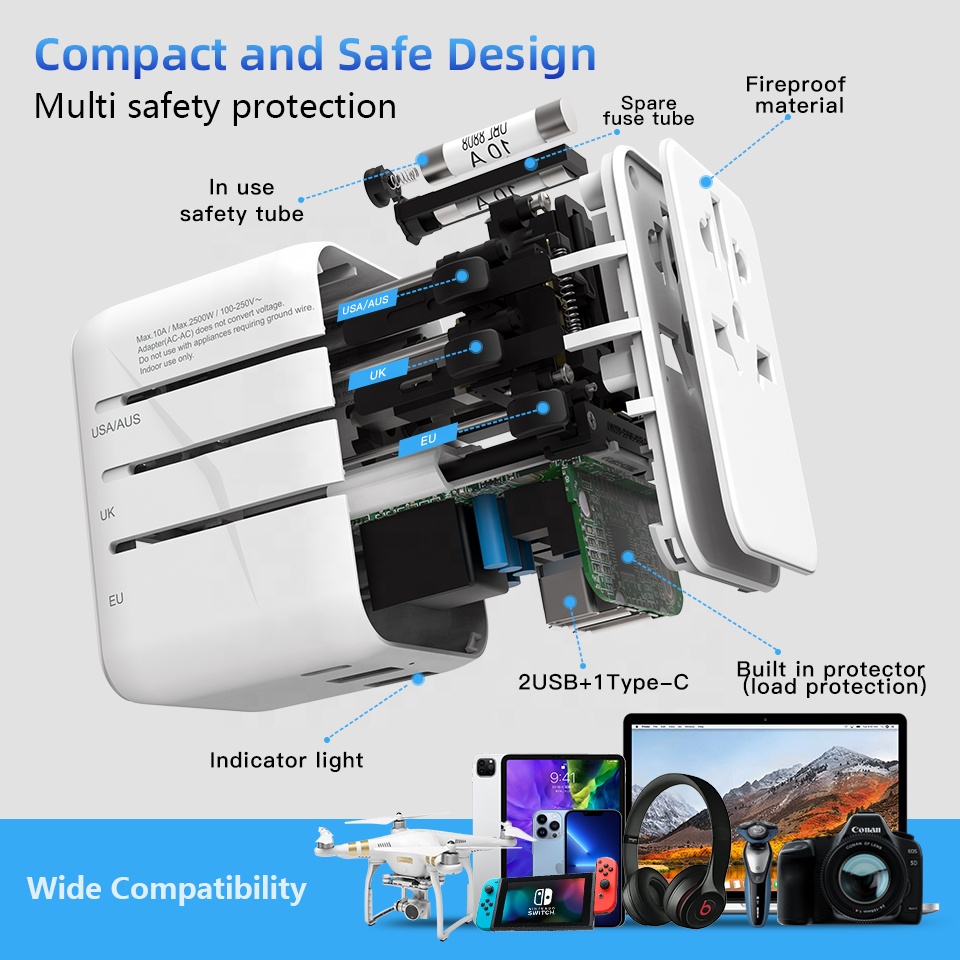 شاحن جداري متعدد المنافذ من نو - مراجعة Travel Adapter Universal وسعره