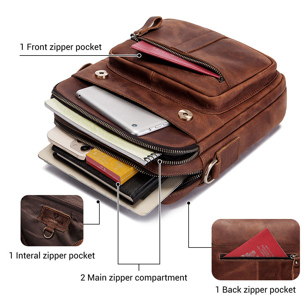 HUMERPAUL حقيبة كتف رجالية من  - مراجعة Travel Accessories Luxury وسعره